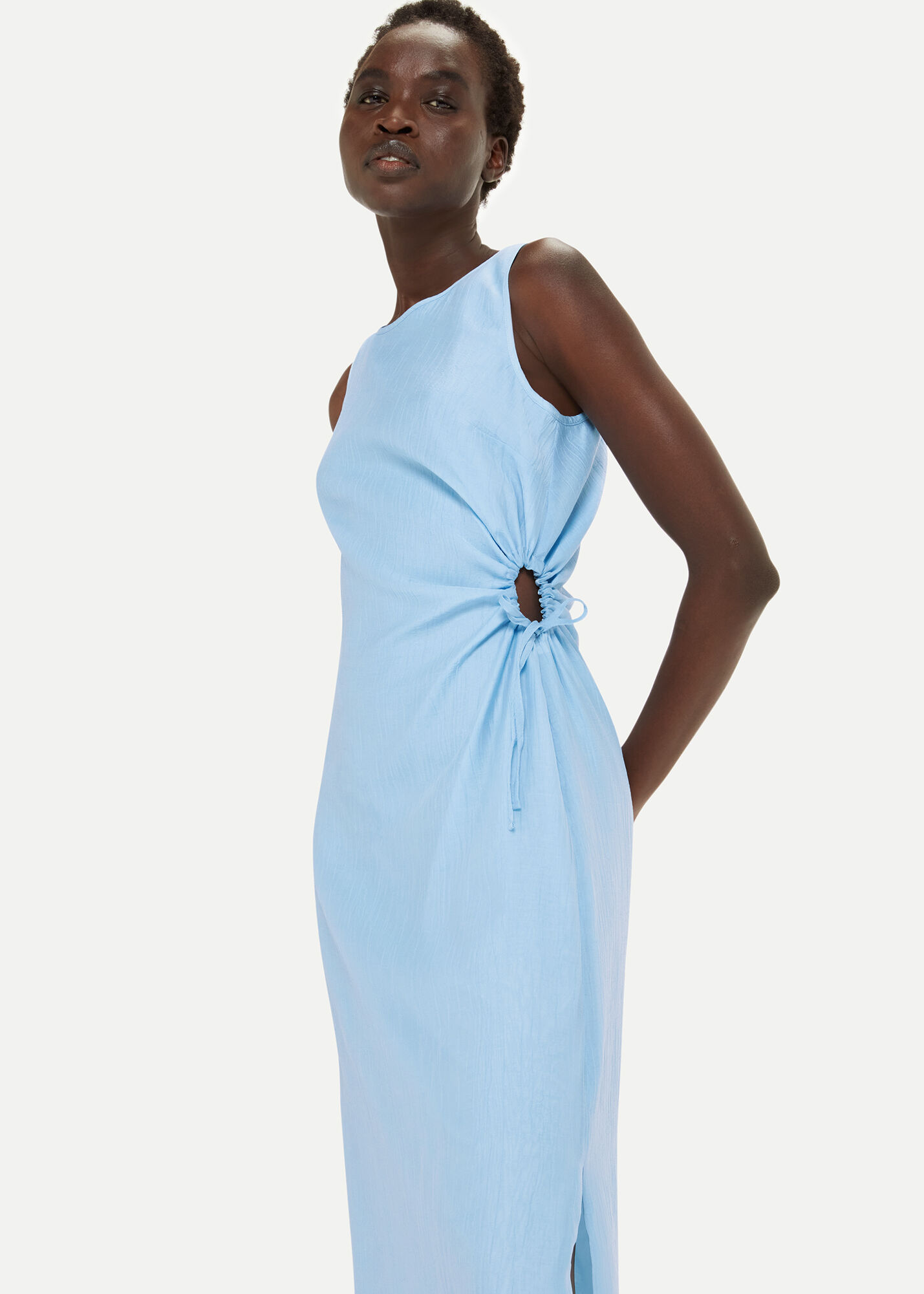 Sky blue cheap midi dress