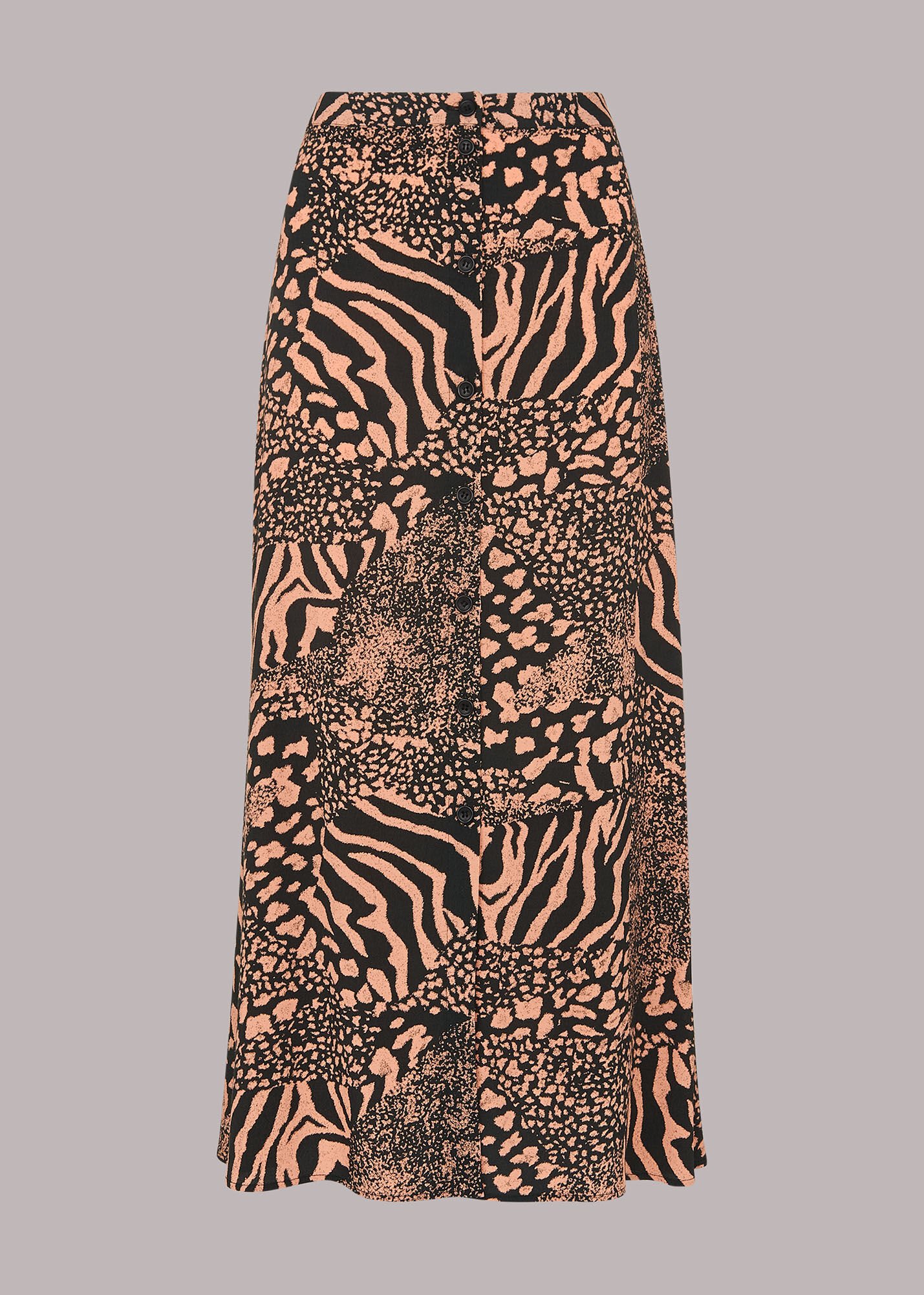 Multicolour Patchwork Animal Button Skirt WHISTLES