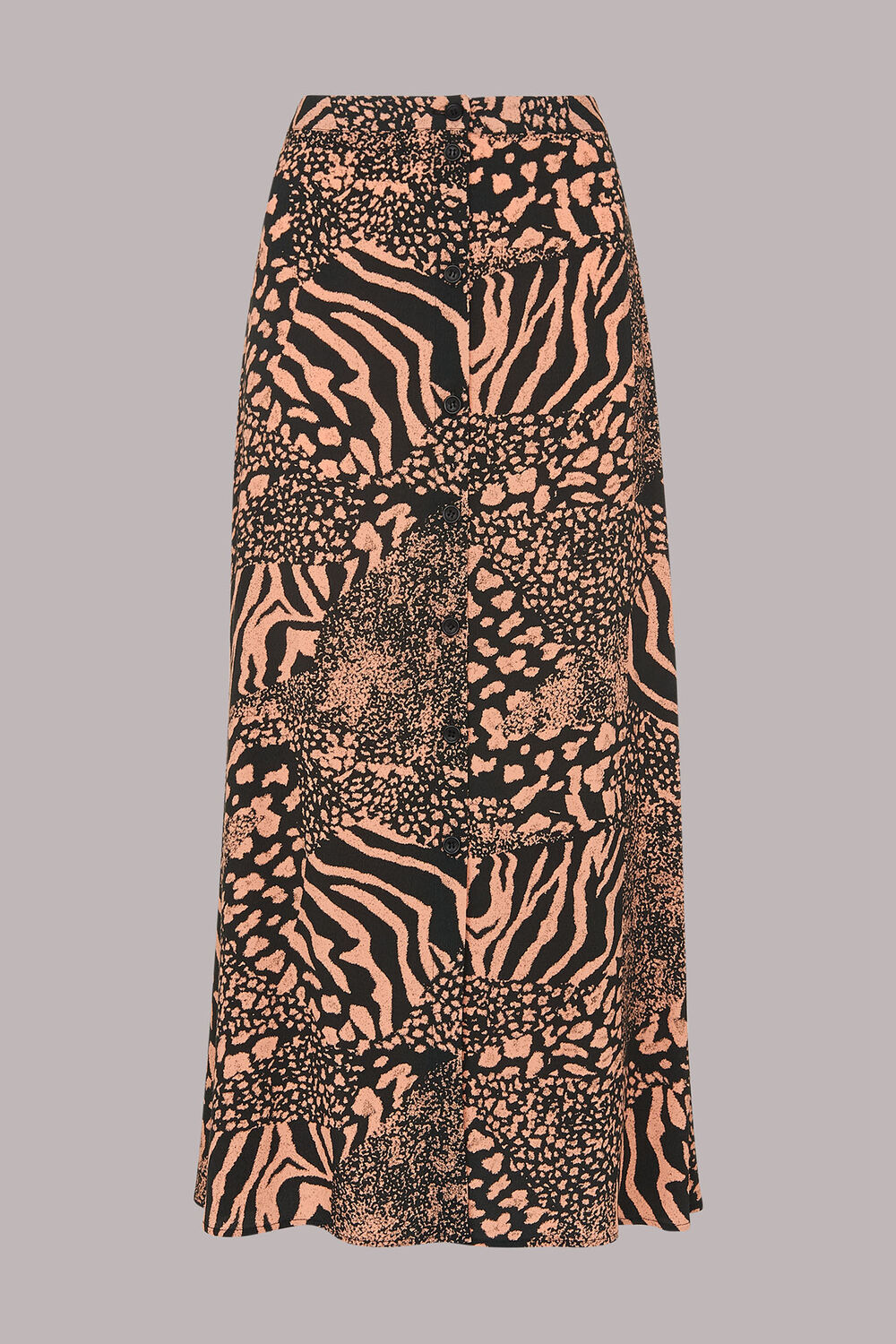 Patchwork Animal Button Skirt