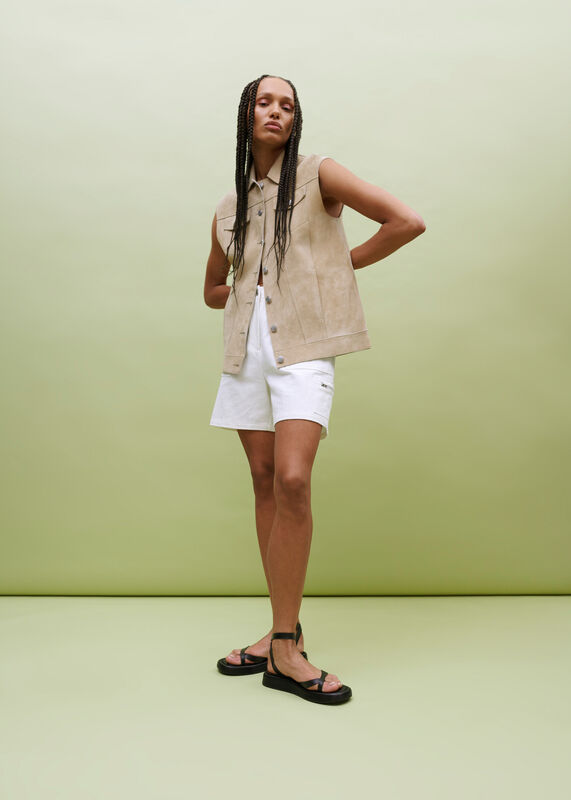 CALVIN BONDED SUEDE GILET