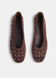 Karina Suede Stud Ballet Pump