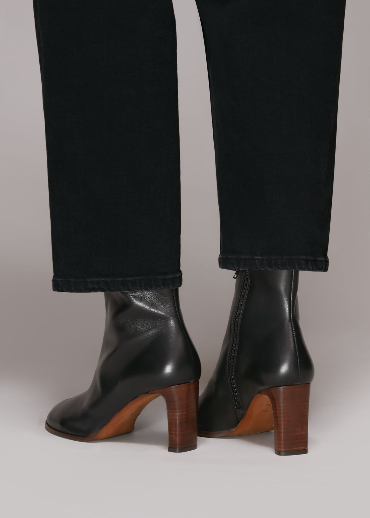 Black Daphne Heeled Ankle Boot WHISTLES