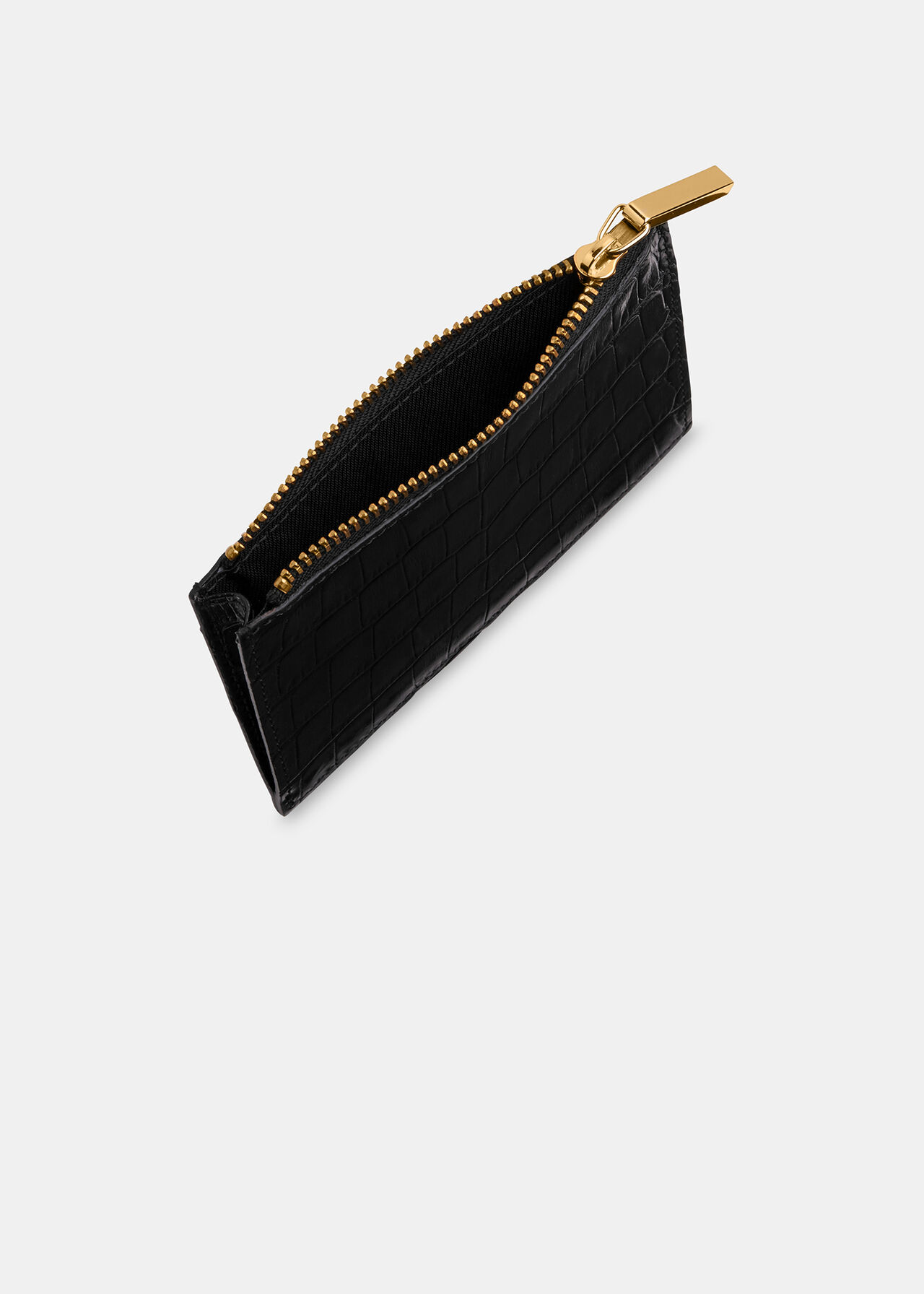 Black Shiny CrocEffect Leather Coin Purse Whistles