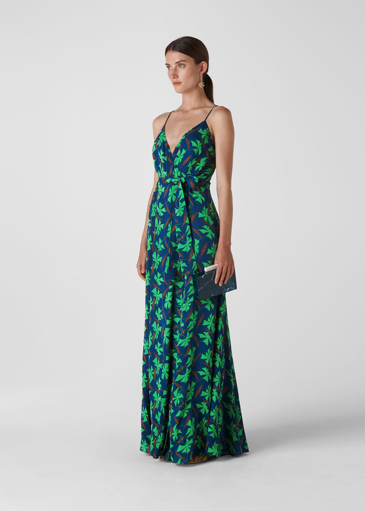 Noa Graphic Clover Maxi Dress Navy/Multi