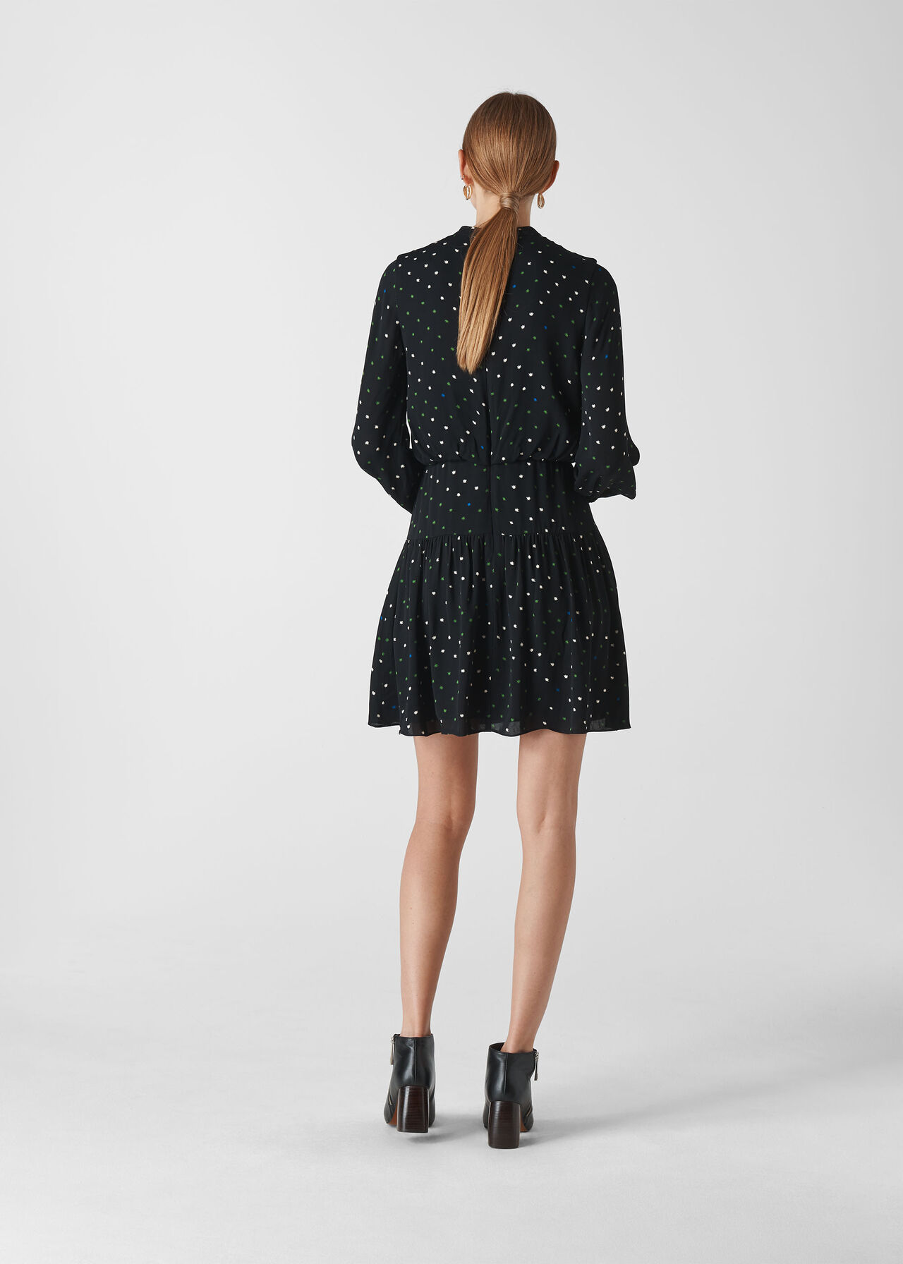 Millie Star Print Dress Black/Multi