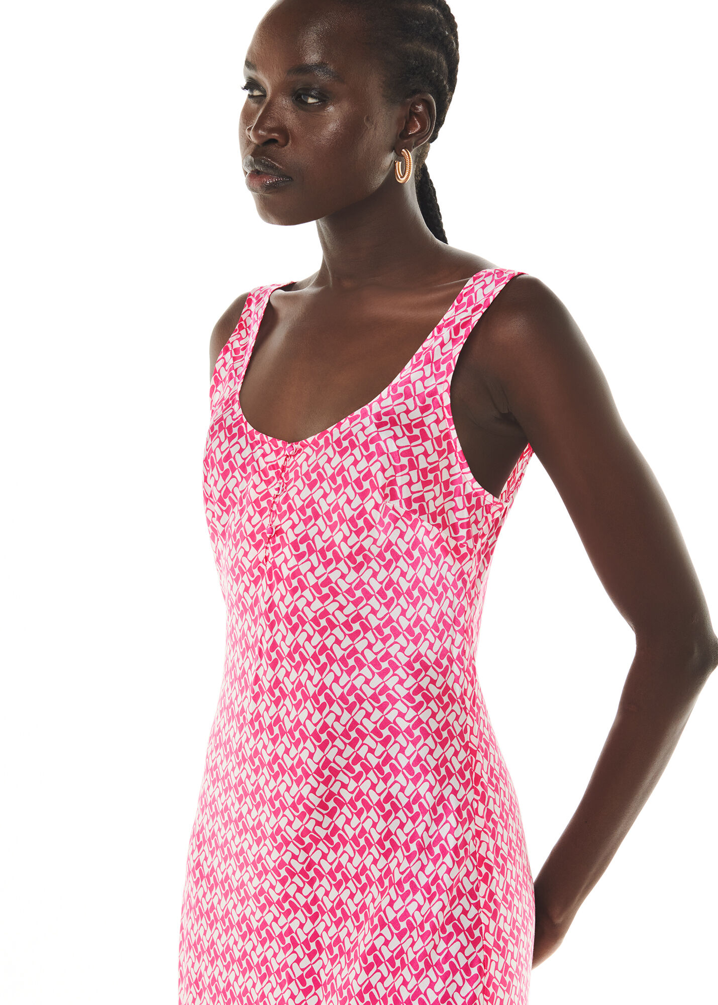 Twist Silk Dress - Multi