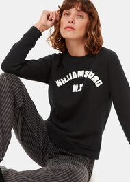 Black Williamsburg Logo Sweat | WHISTLES | Whistles UK