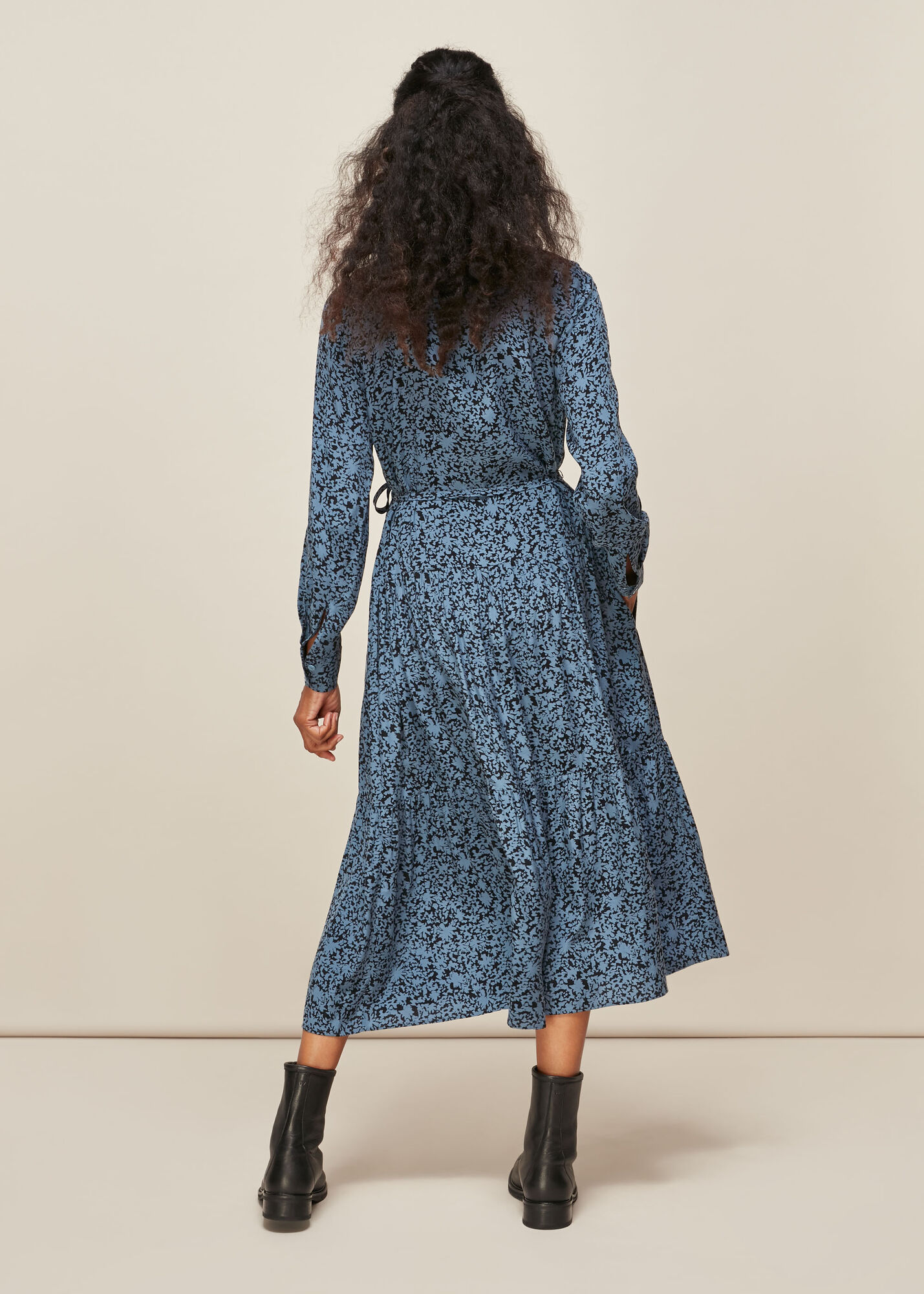 Blue Eucalyptus Print Dress WHISTLES