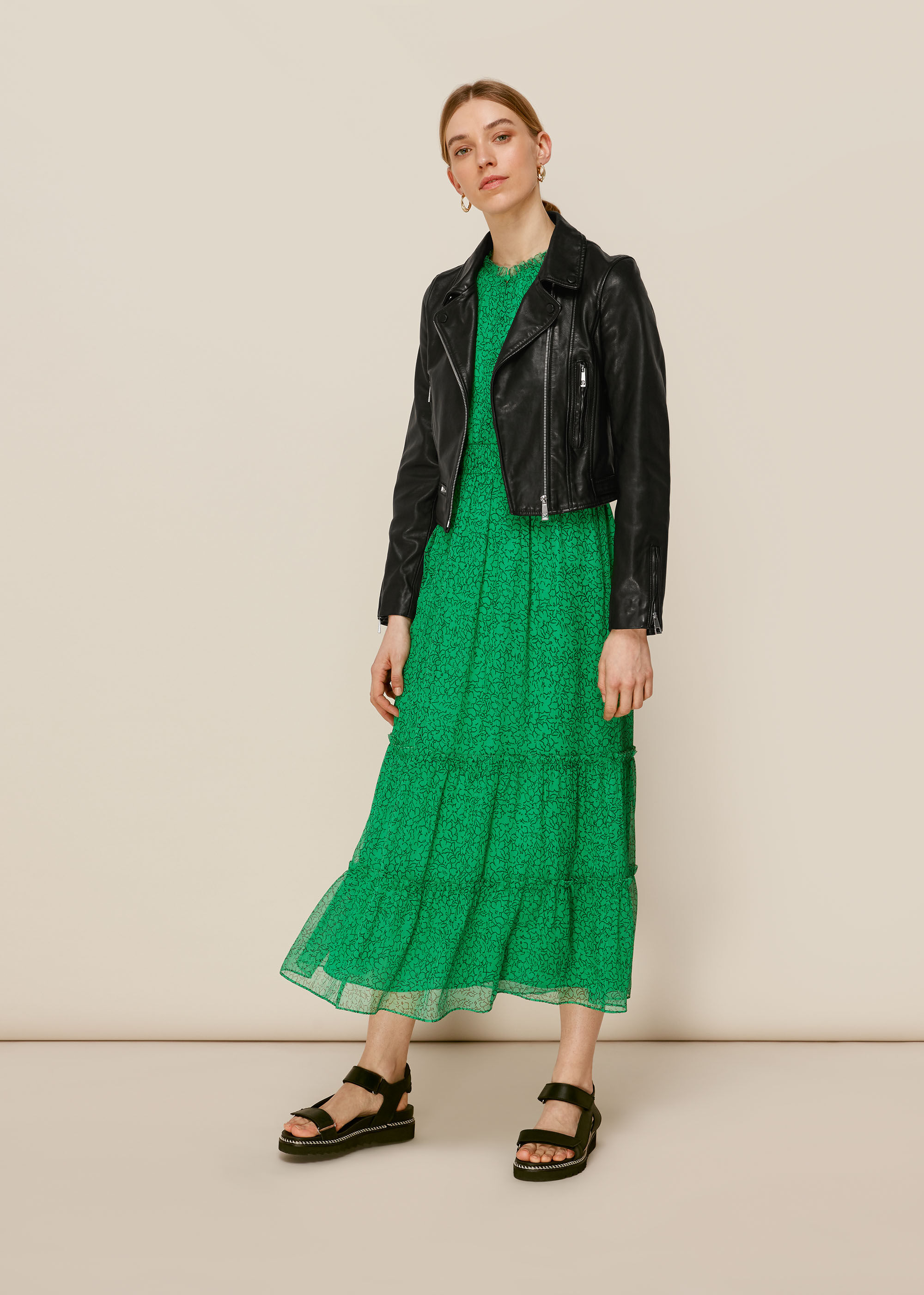Whistles leather new arrivals jacket sale