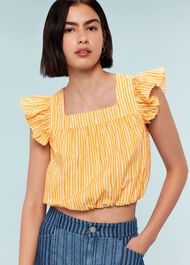 Chalk Stripe Print Top