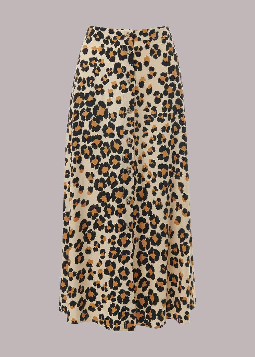 Painted Leopard Button Skirt