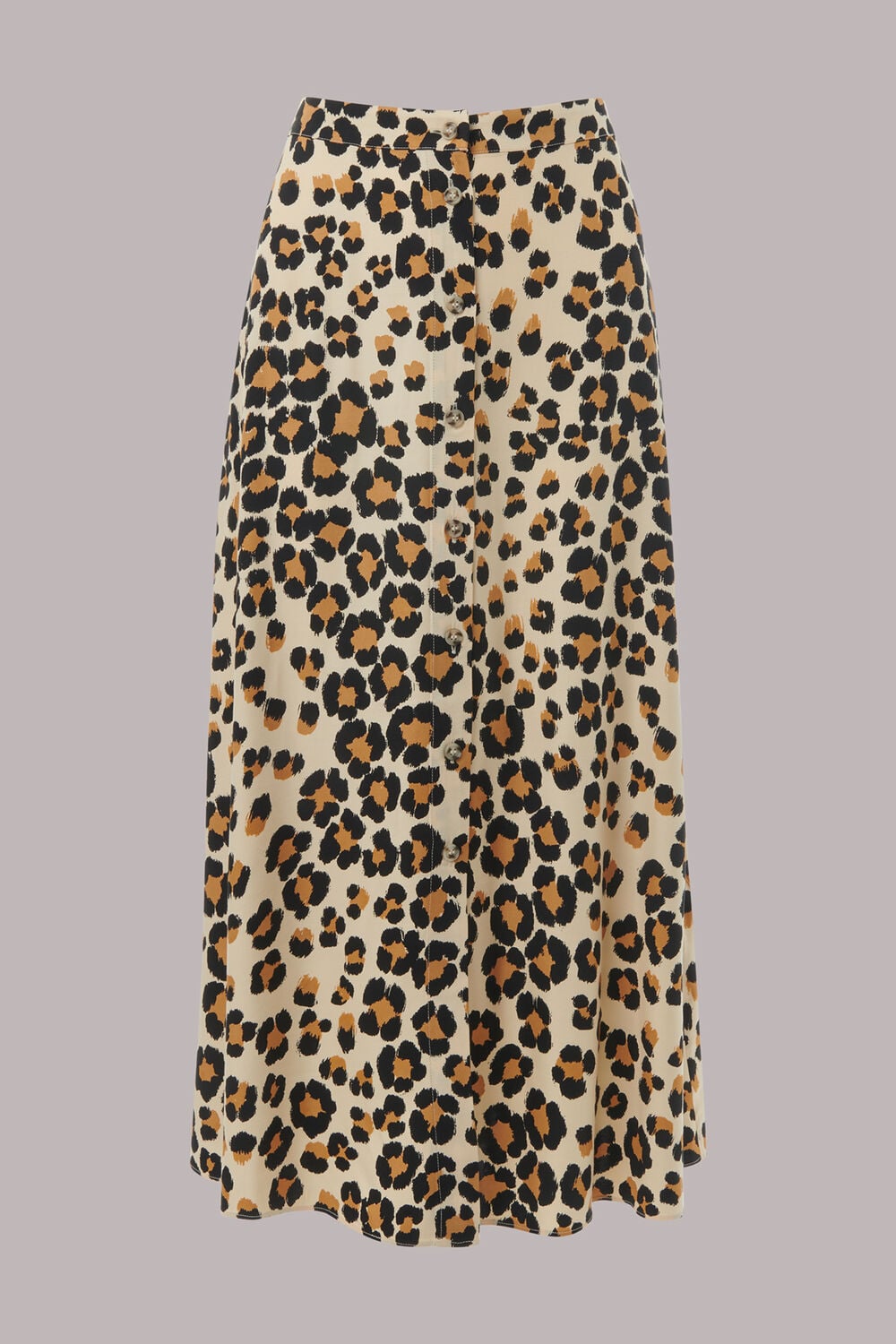 Painted Leopard Button Skirt