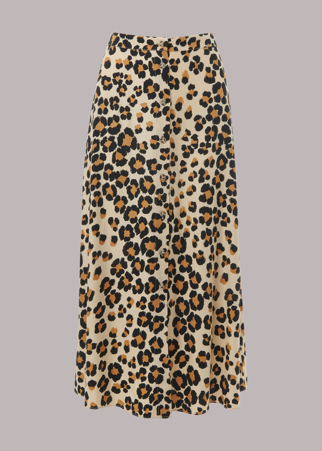 Painted Leopard Button Skirt