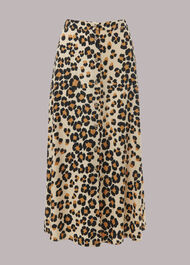 Painted Leopard Button Skirt