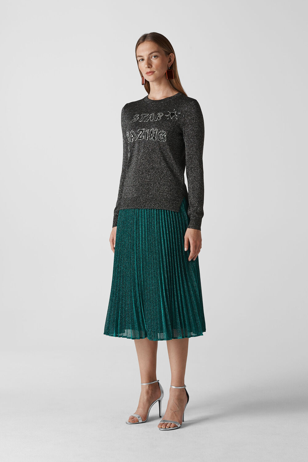Star Gazing Sparkle Sweater Silver