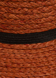 Frayed Wide Brim Sun Hat Rust