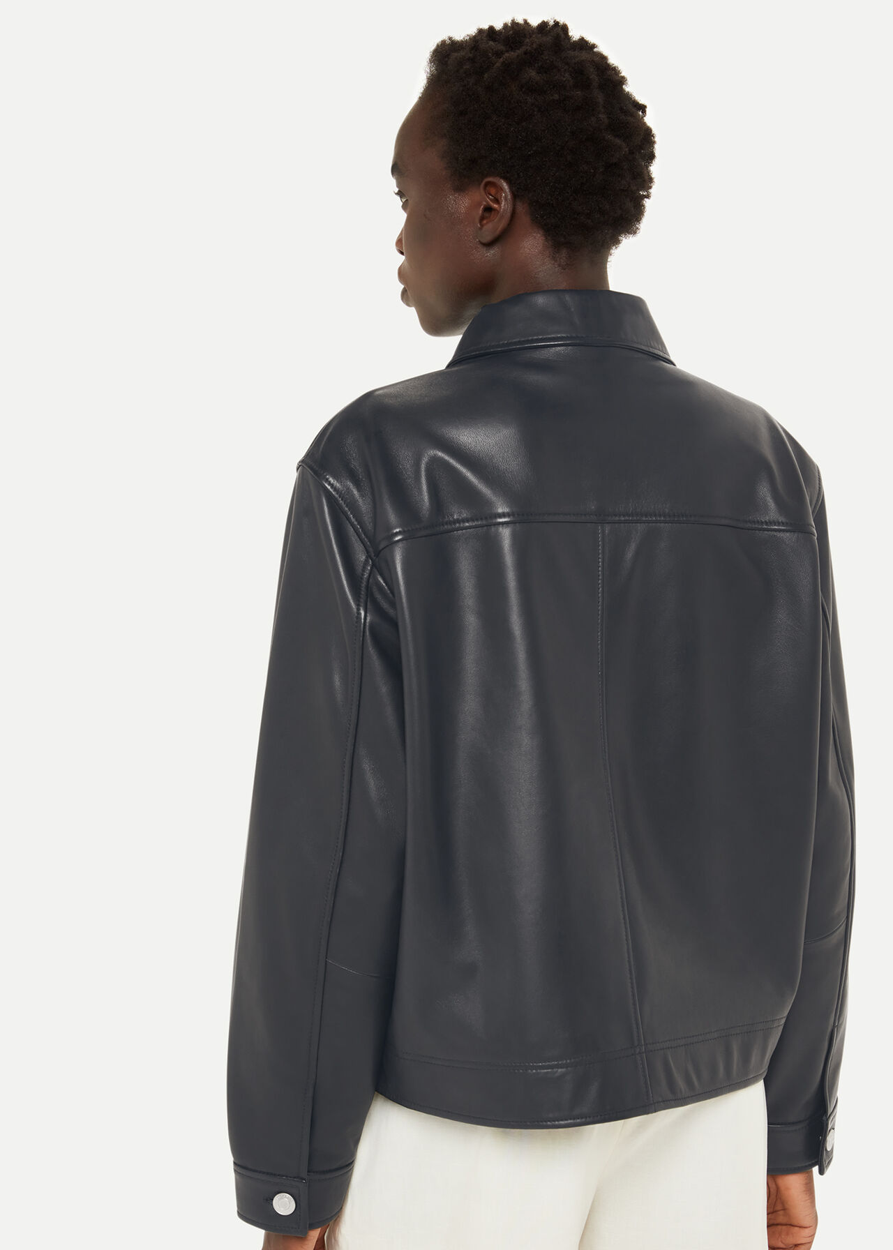 Natia Leather Overshirt