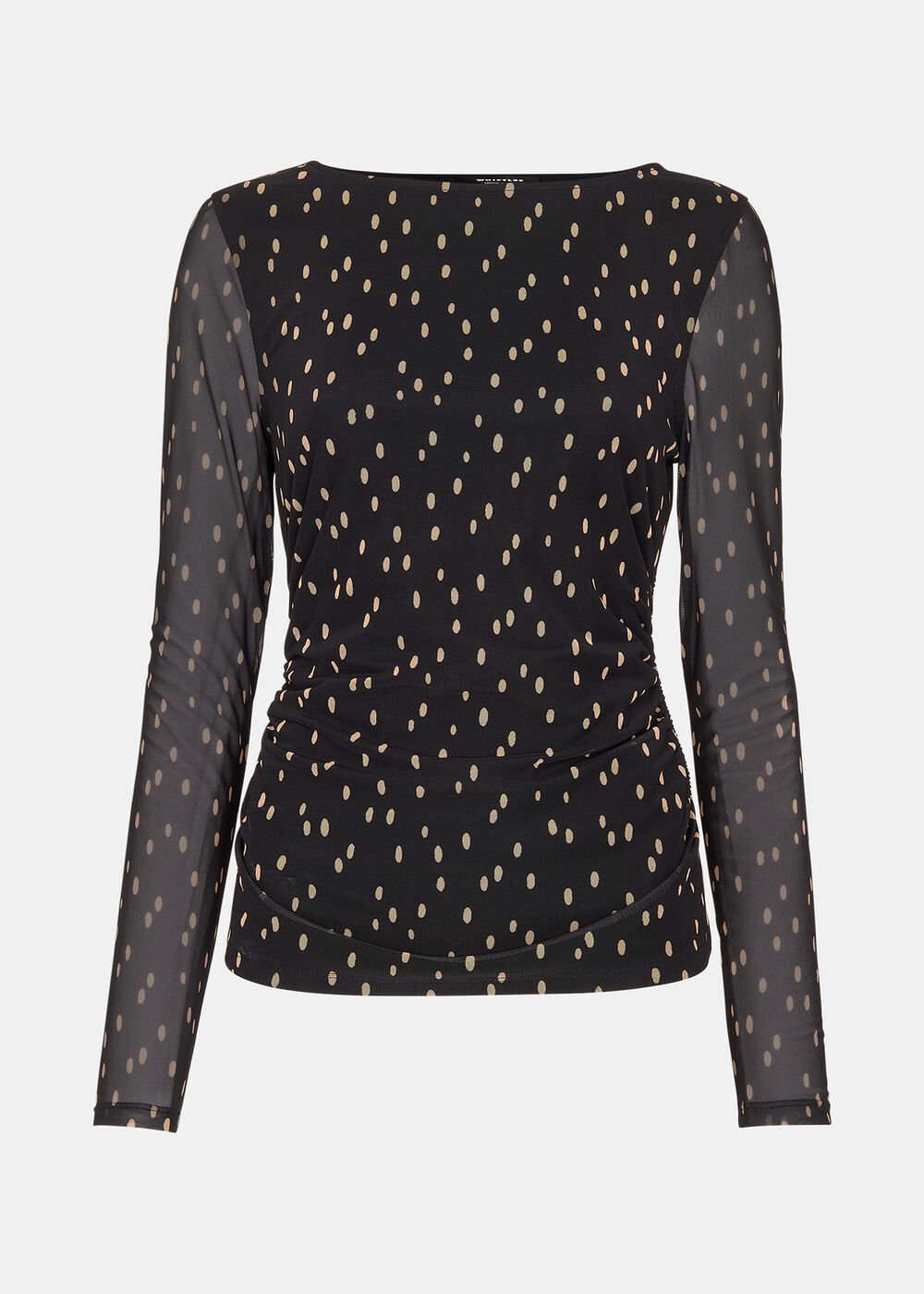 Spot Print Mesh Jersey Top