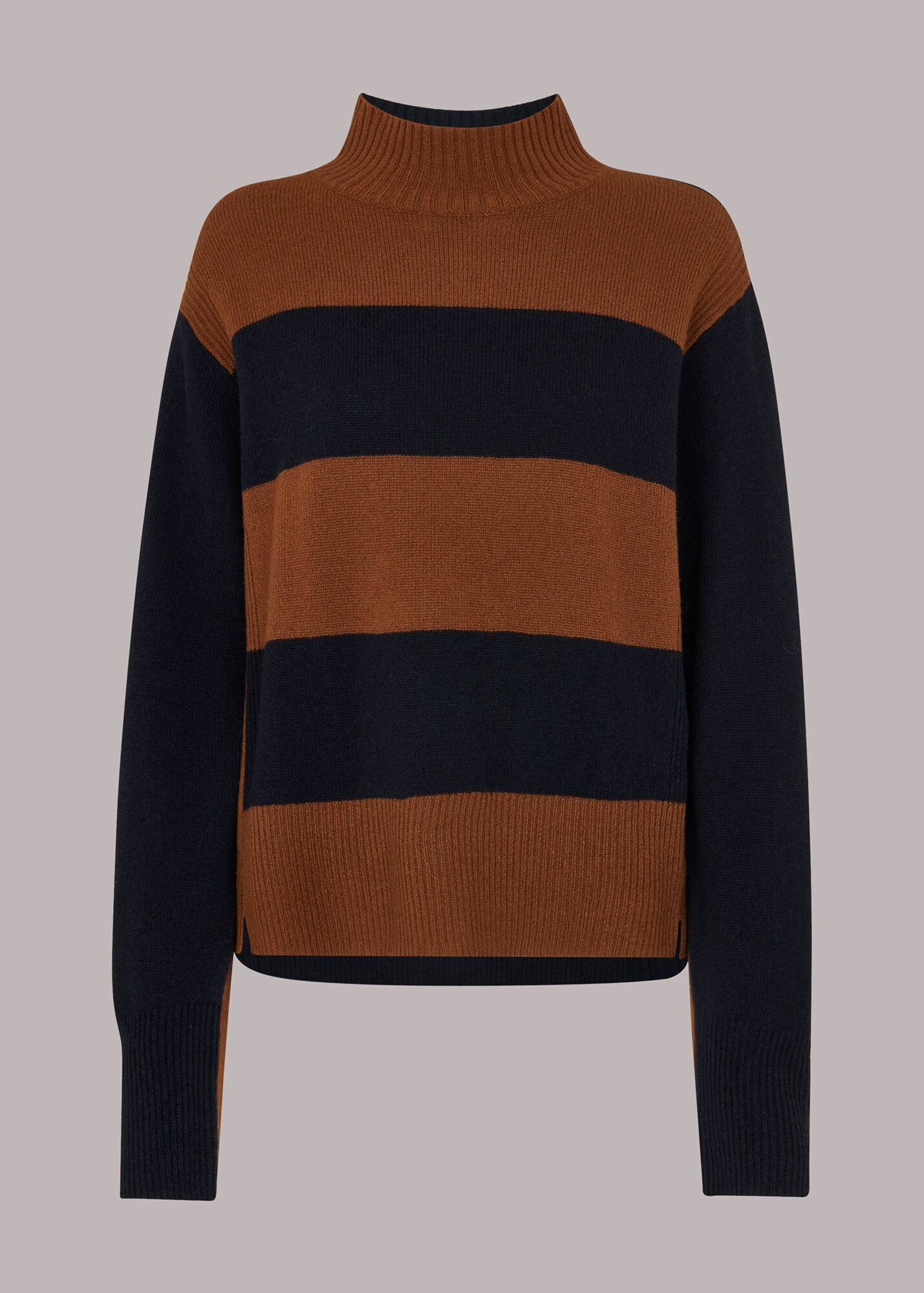 Navy/Multi Colour Block Wool Jumper WHISTLES