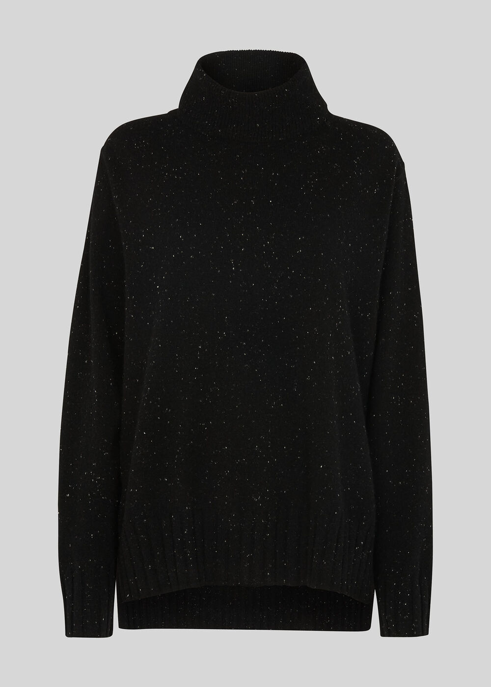 Cashmere Roll Neck Sweater Black/Multi