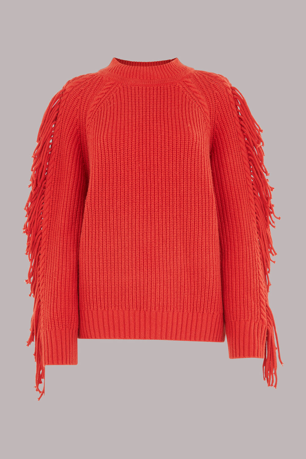 Fringe Sleeve Cable Sweater