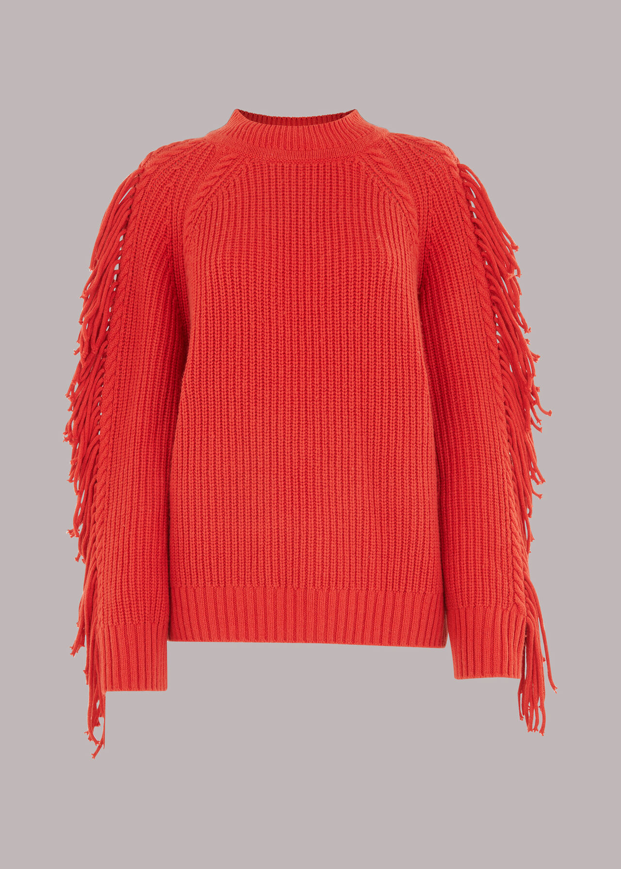 Fringe Sleeve Cable Sweater