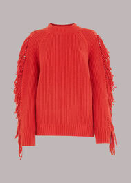 Fringe Sleeve Cable Sweater