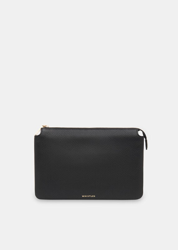 Black Elita Double Pouch Clutch