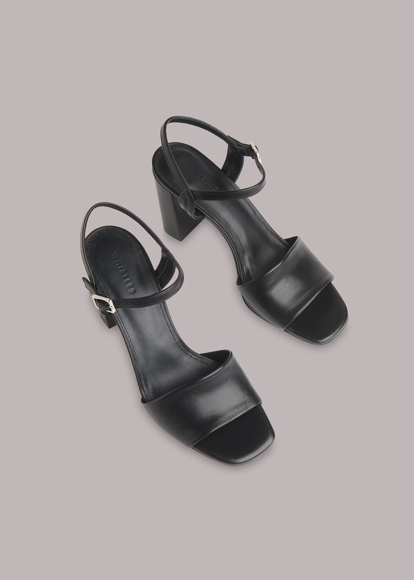 Black Lilley High Block Heel Sandal WHISTLES Whistles US