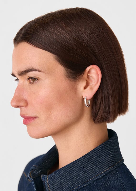Silver Oval Earring