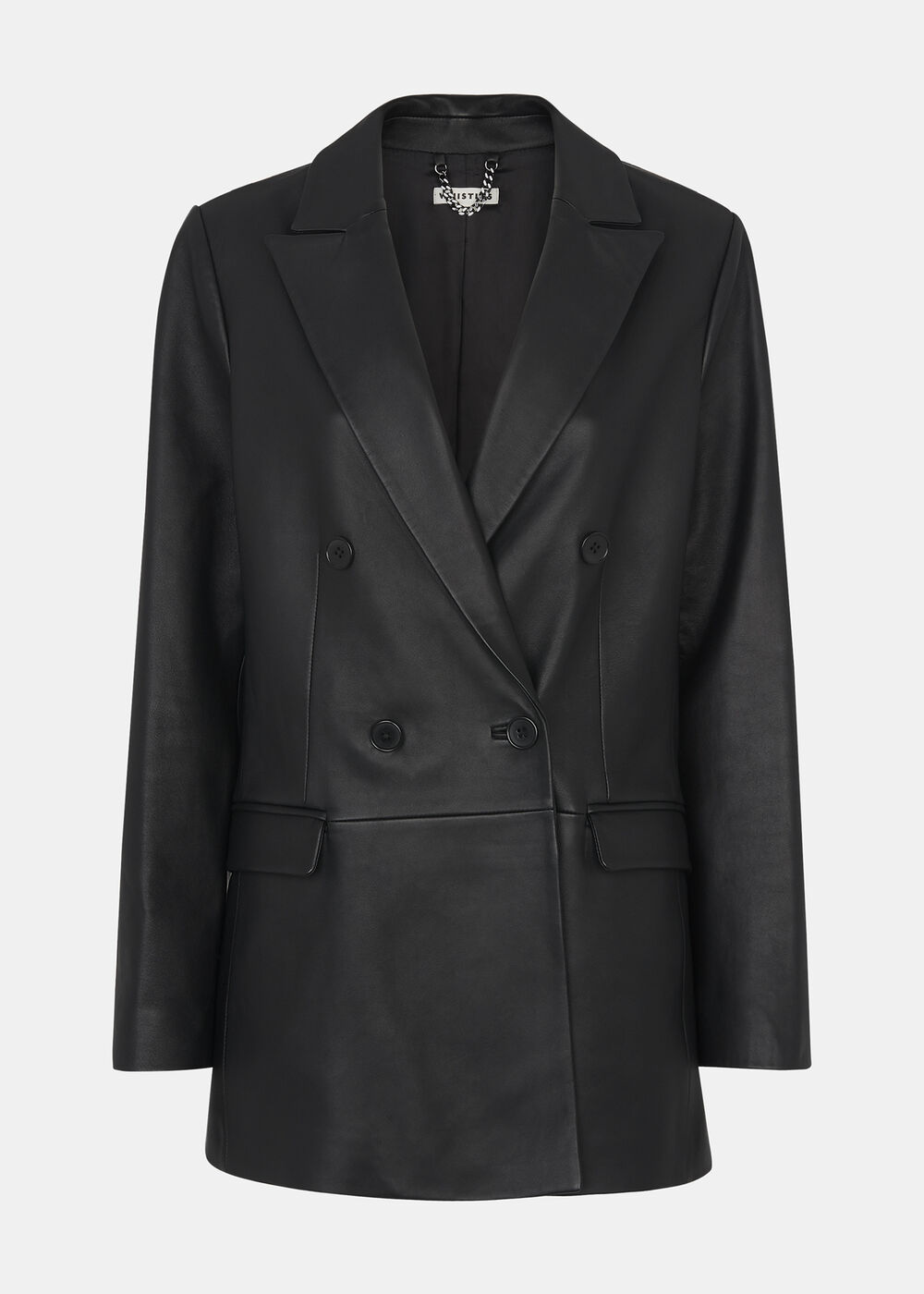 Aliza Waisted Leather Blazer