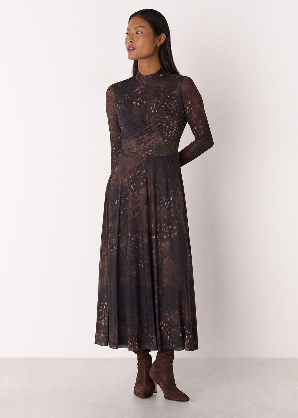 Petite Spotted Animal Mesh Dress