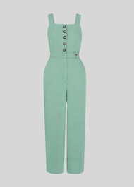Tia Denim Button Jumpsuit Pale Green