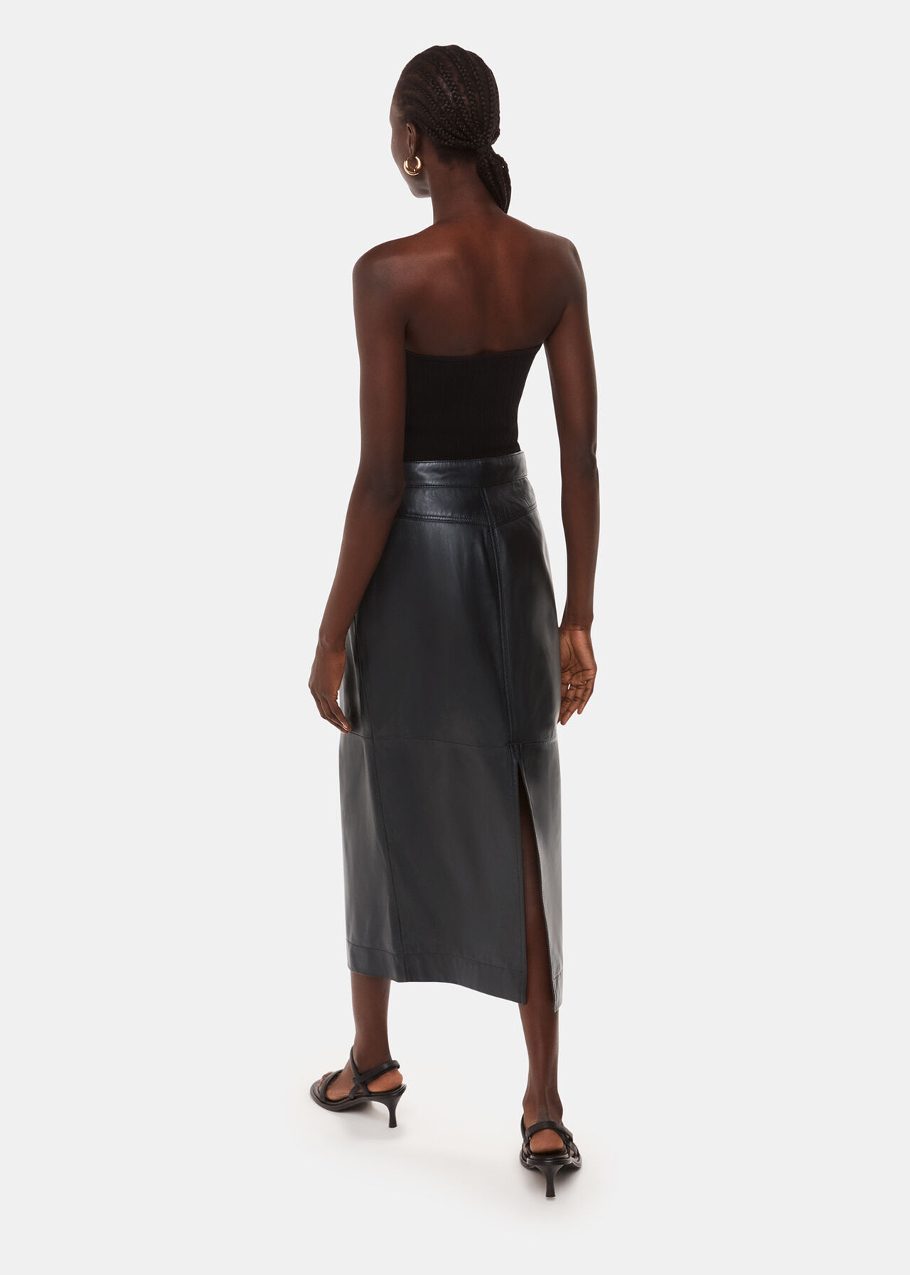Jamie Leather Midi Skirt