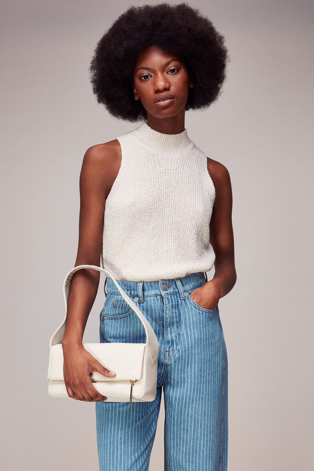 Stripe Barrel Leg Jean