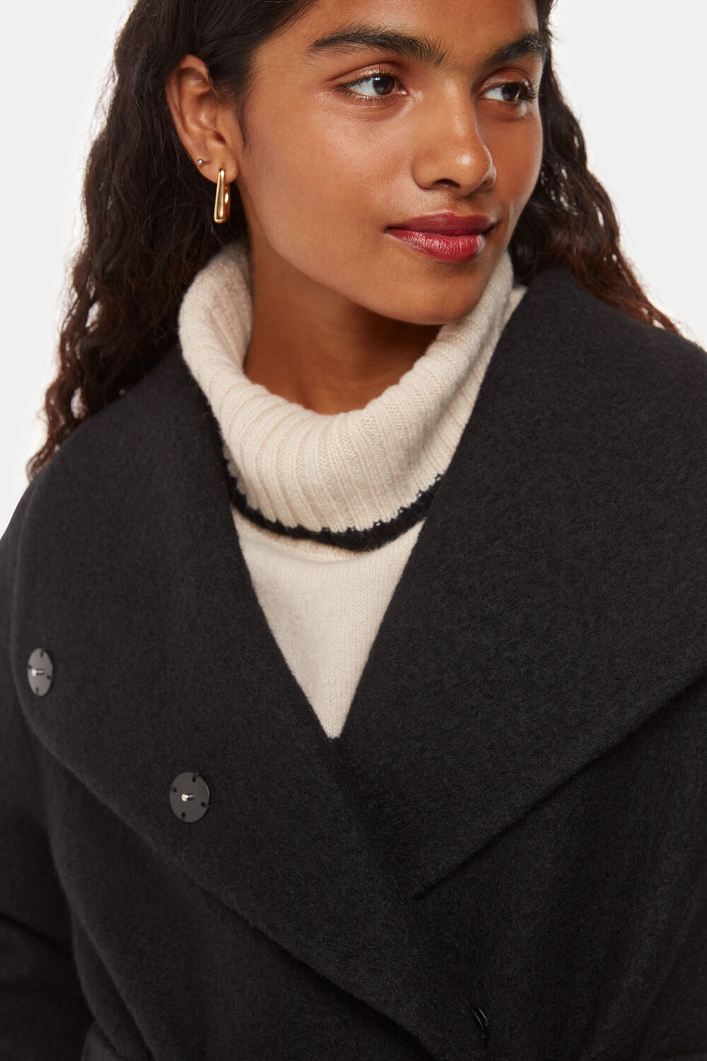 Petite Morgan Funnel Neck Coat