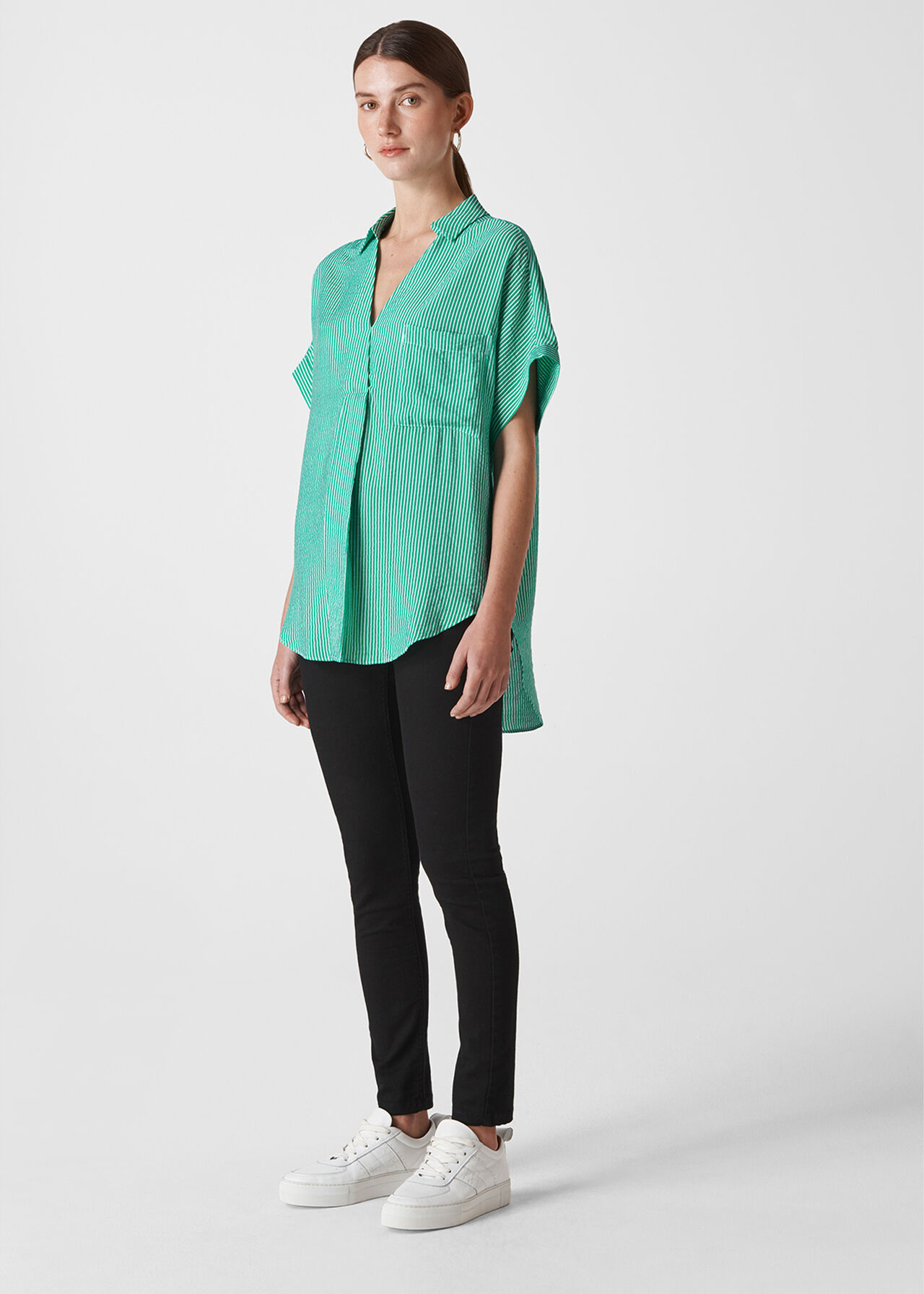 Camelia Stripes Green Shirt
