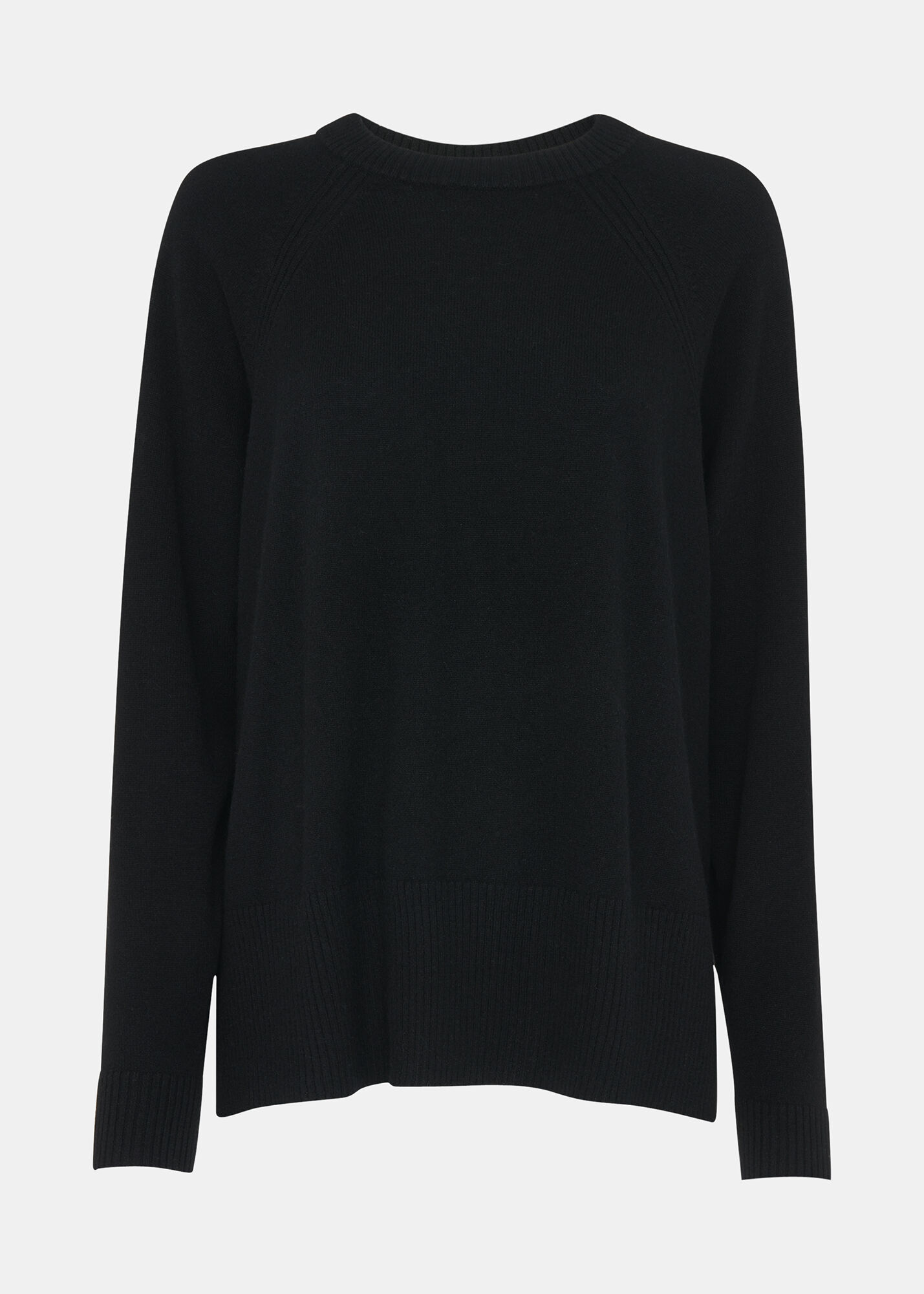 Black Cashmere Crew Neck Jumper Whistles Whistles UK