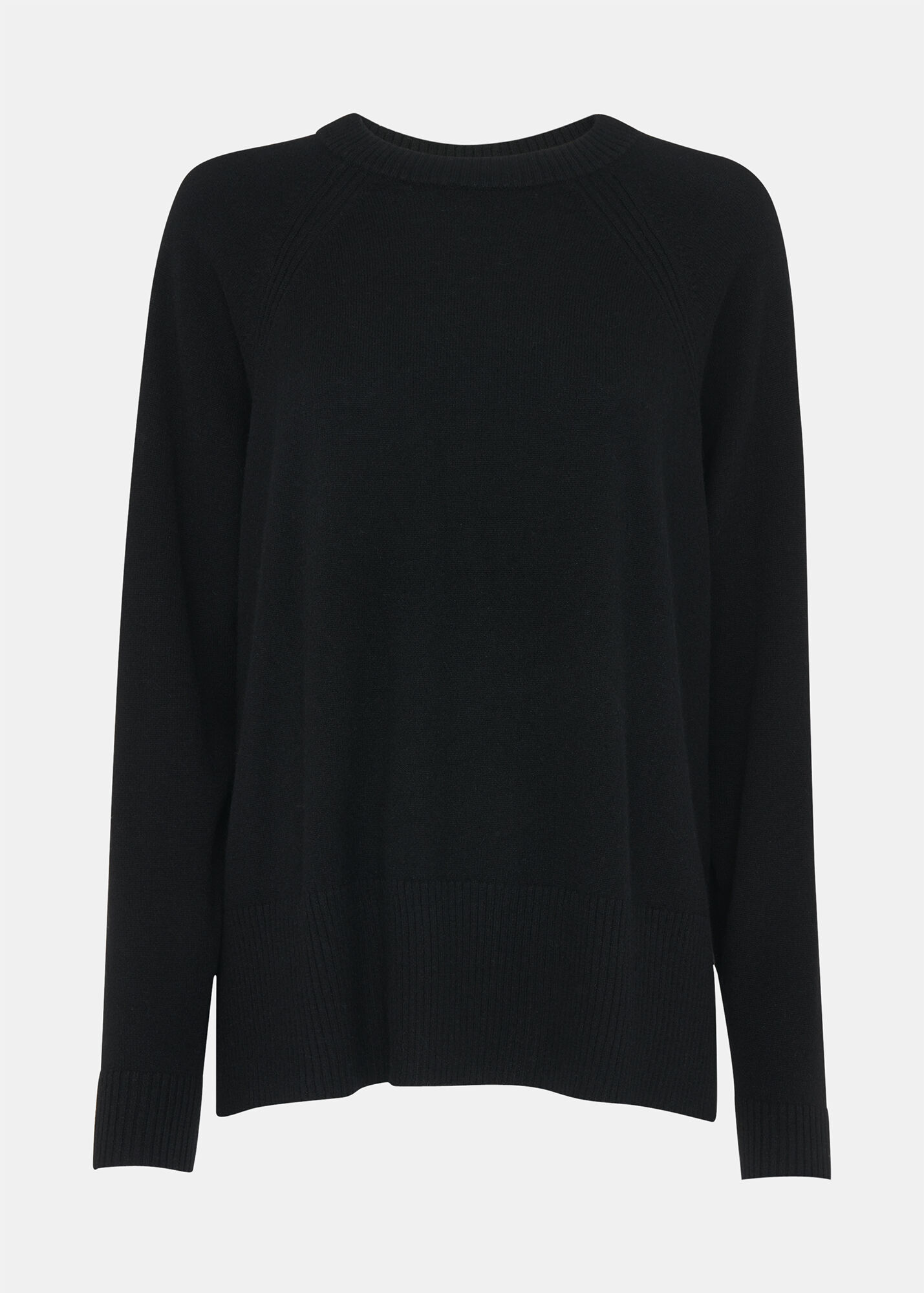 Black Cashmere Crew Neck Jumper Whistles