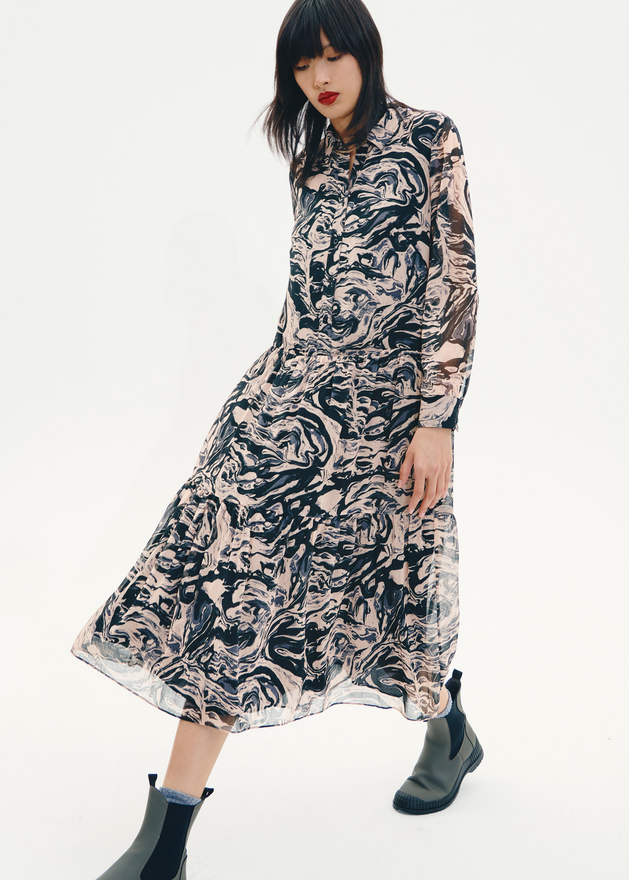 Whistles palm print shirt dress outlet