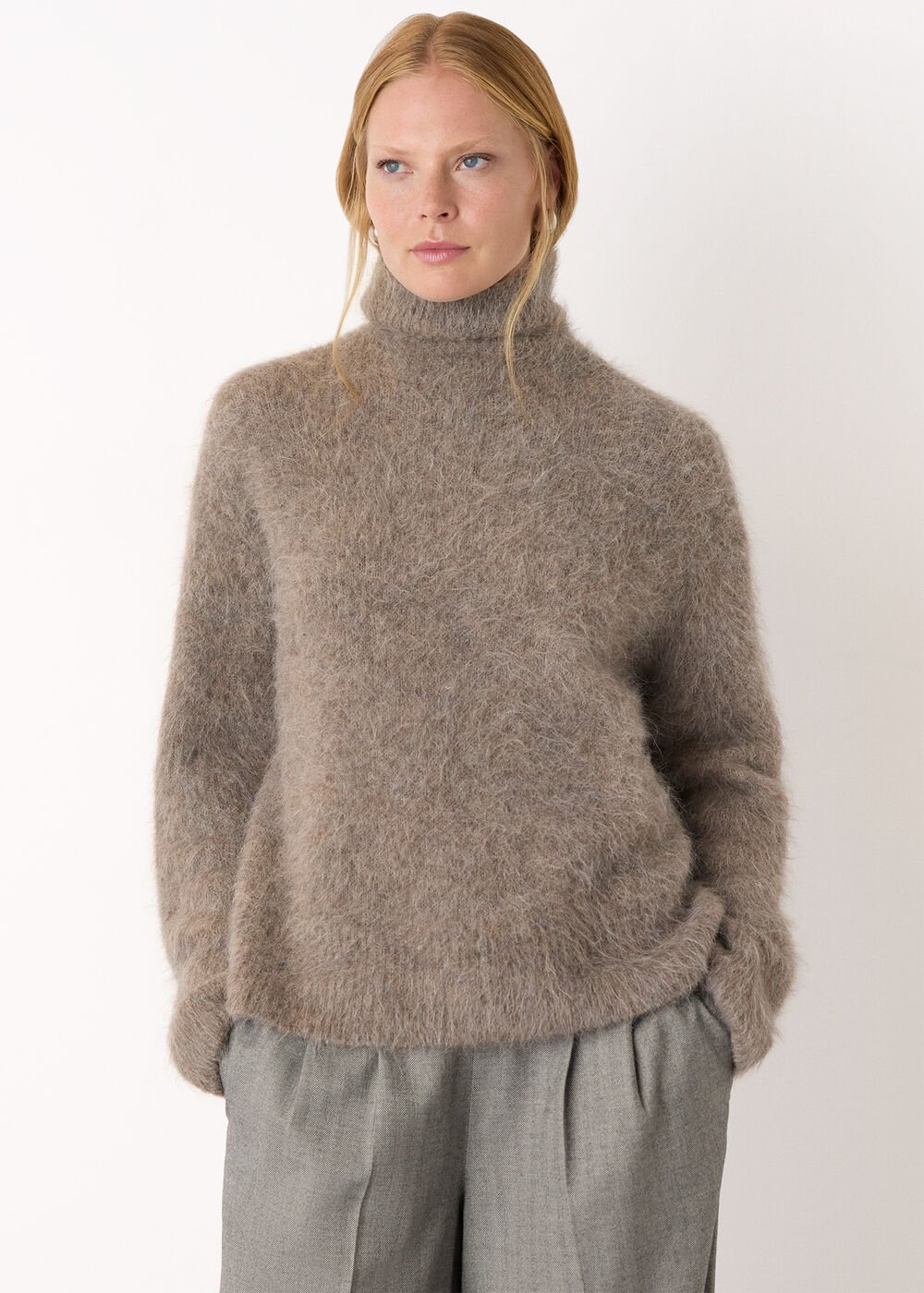 Alpaca Blend Funnel Knit