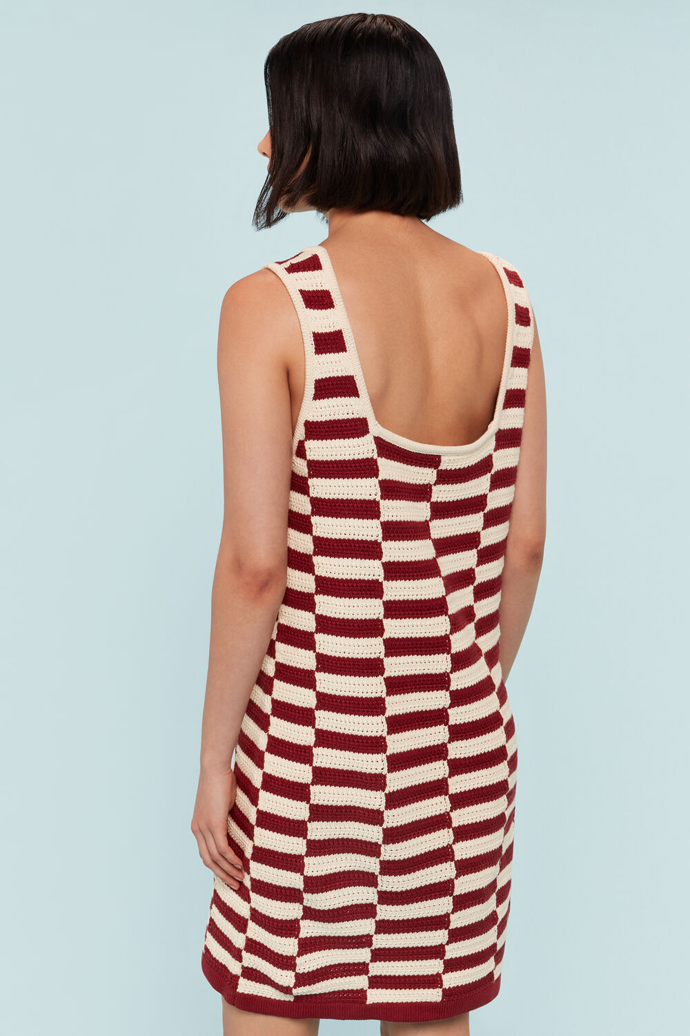 Crochet Stepped Stripe Dress