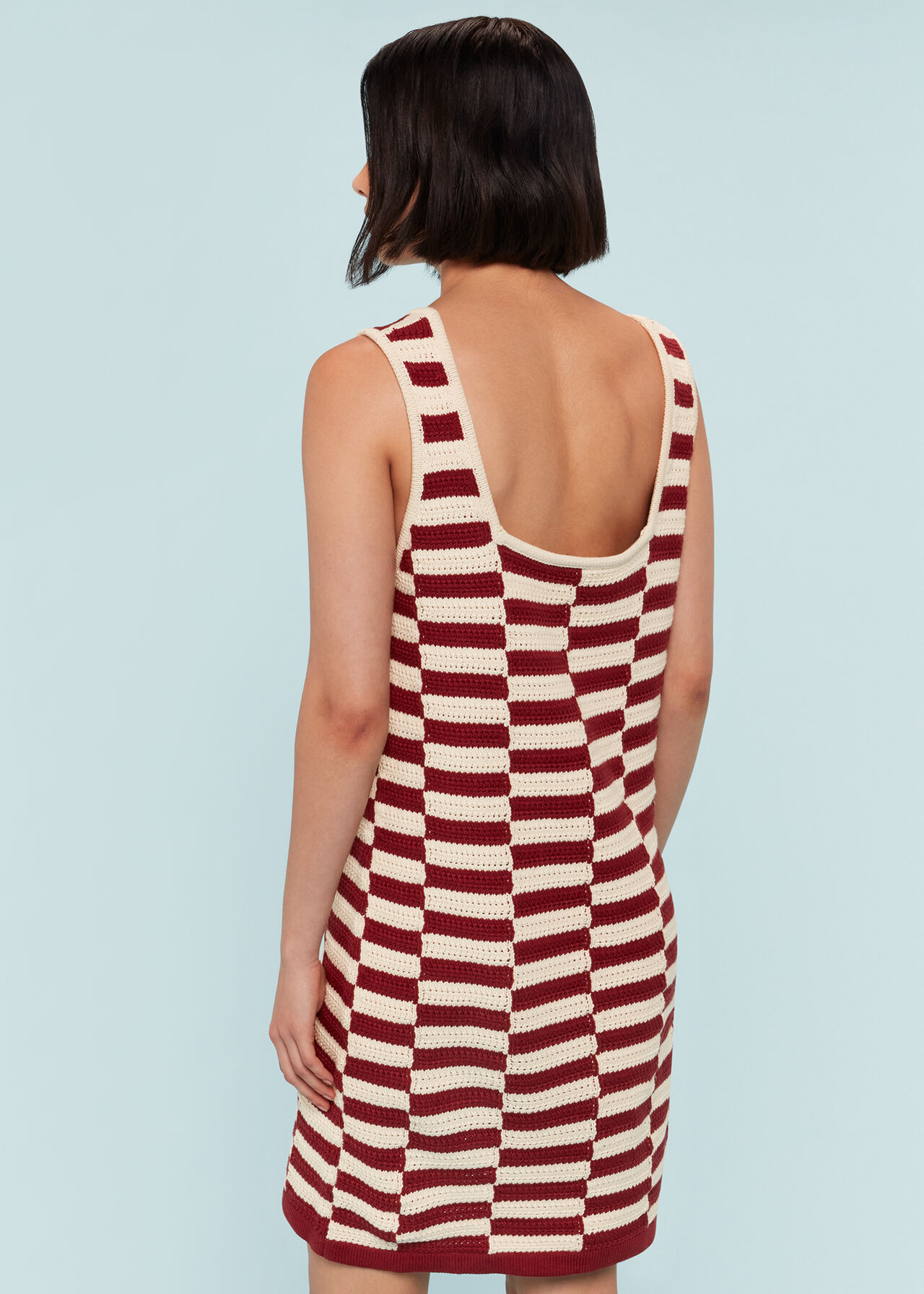 Crochet Stepped Stripe Dress