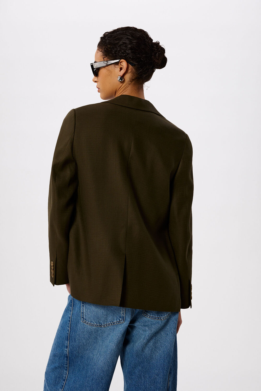 Khaki Relaxed Hopsack Blazer