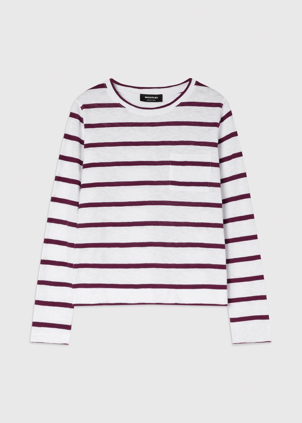 Stripe Crew Neck Pocket Top