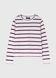 Stripe Crew Neck Pocket Top