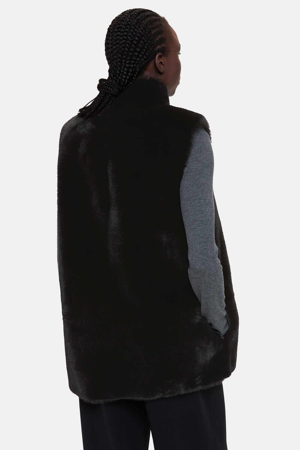 Black Faux Fur Gilet
