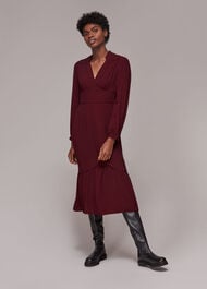 Topstitch Detail Midi Dress