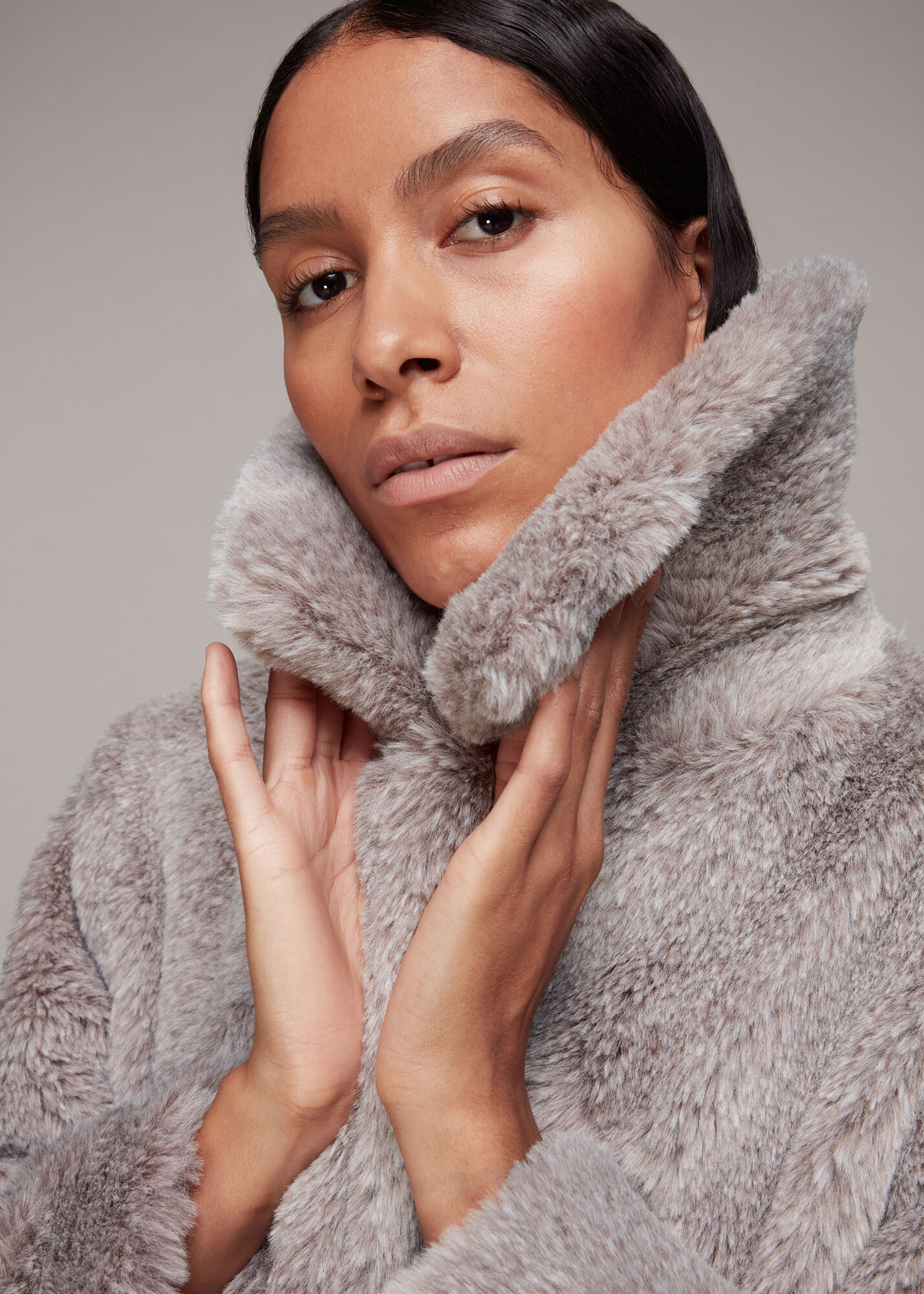 I saw it first grey fur coat store