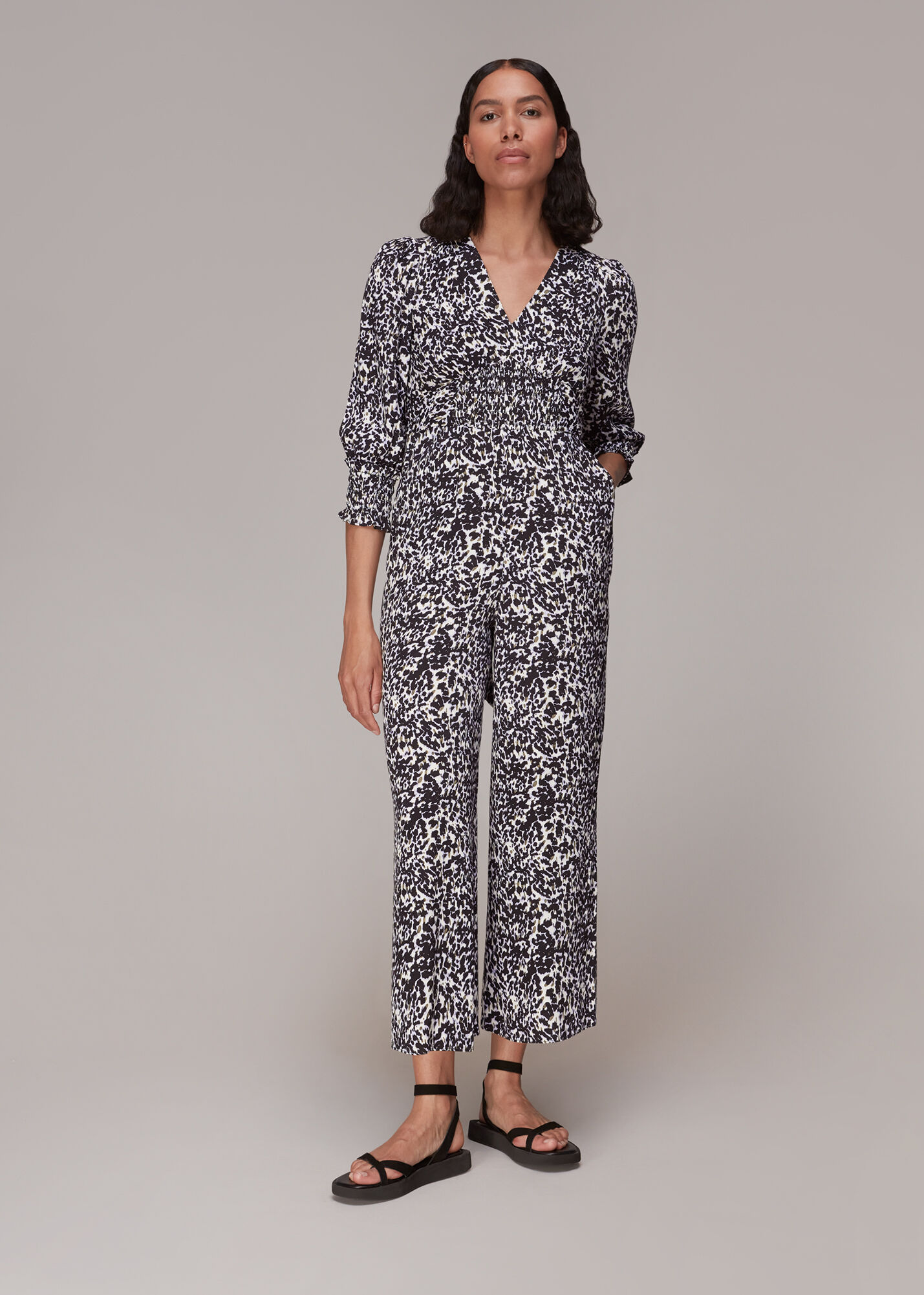Whistles leopard shop print jumpsuit